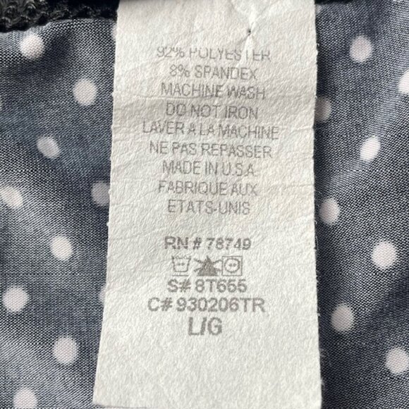 WET SEAL Black Polka Dot Spaghetti Strap Camisole with Built-In Bra - Size Large - Picture 6 of 6